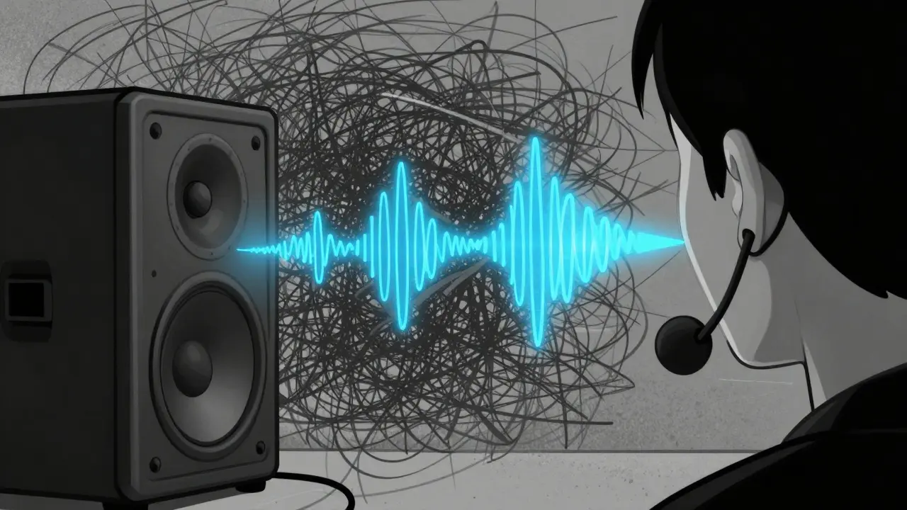 Remote mic sending clear signal past background noise