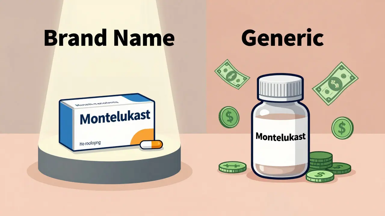 Comparison of expensive brand name vs cheap generic medication pills