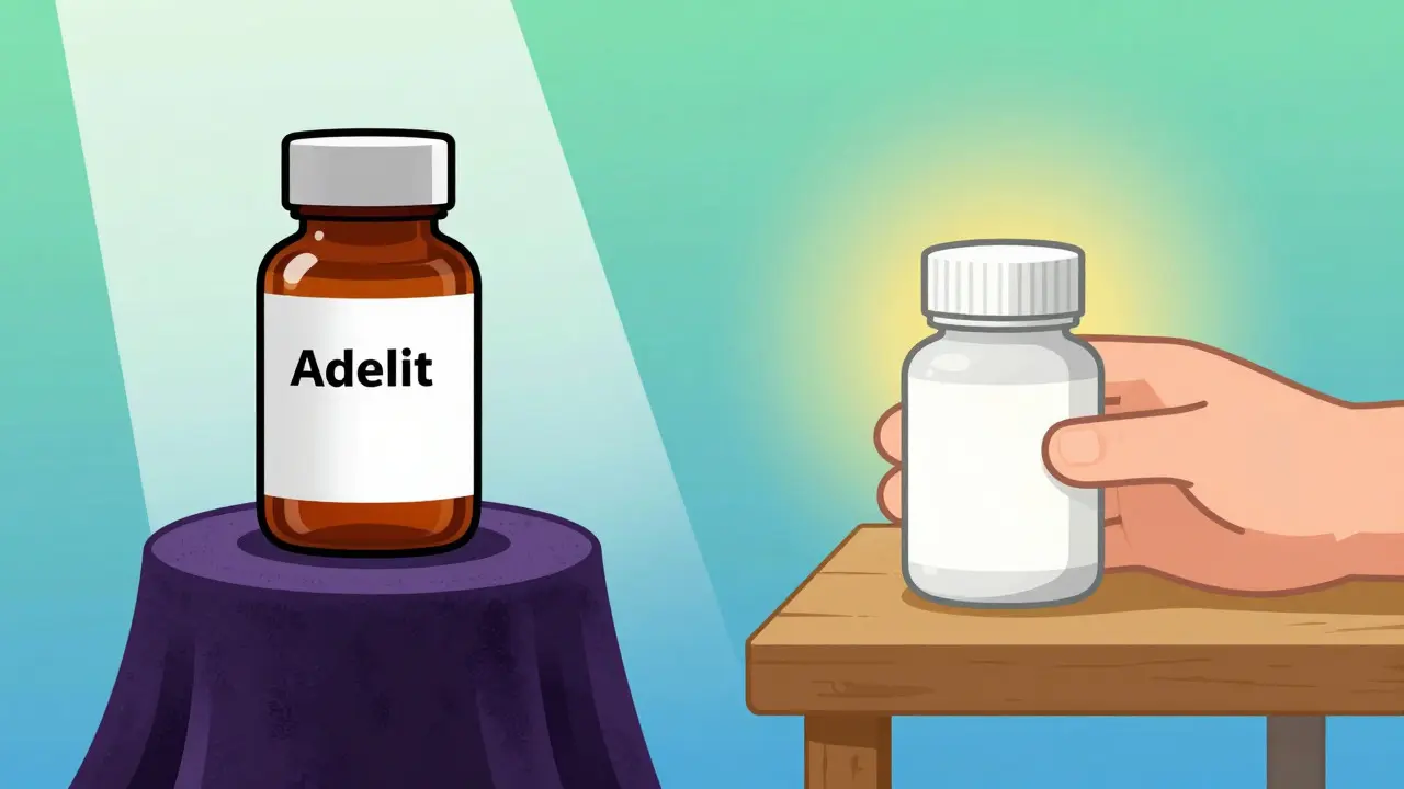 Comparison of expensive brand name vs cheap generic medication
