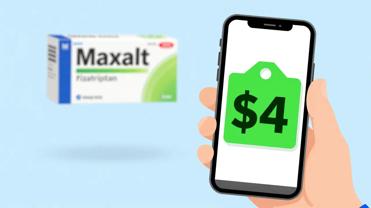 Hand holding phone with cheap generic meds while brand name fades away